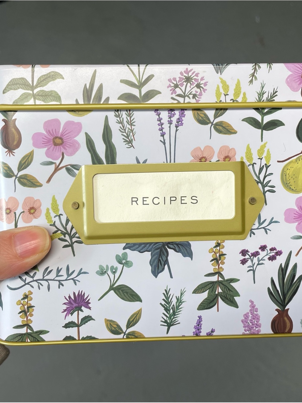 Rifle Paper Co. Herb Garden Floral Recipe Tin